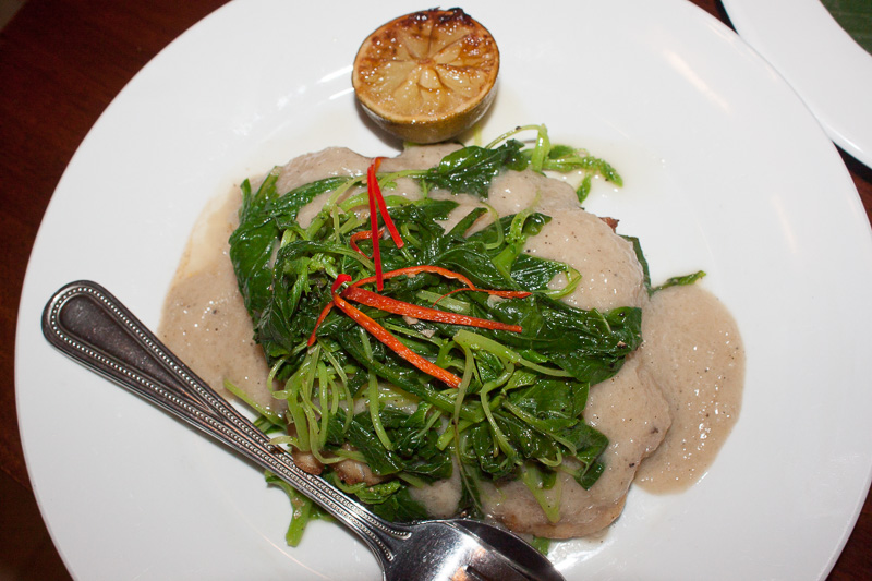 Grilled fish with coconut and lime sauce