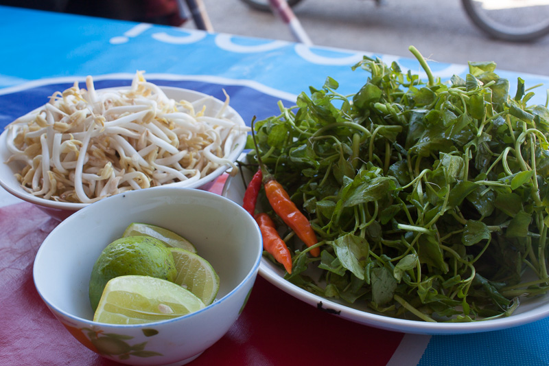 Khao soy garnish