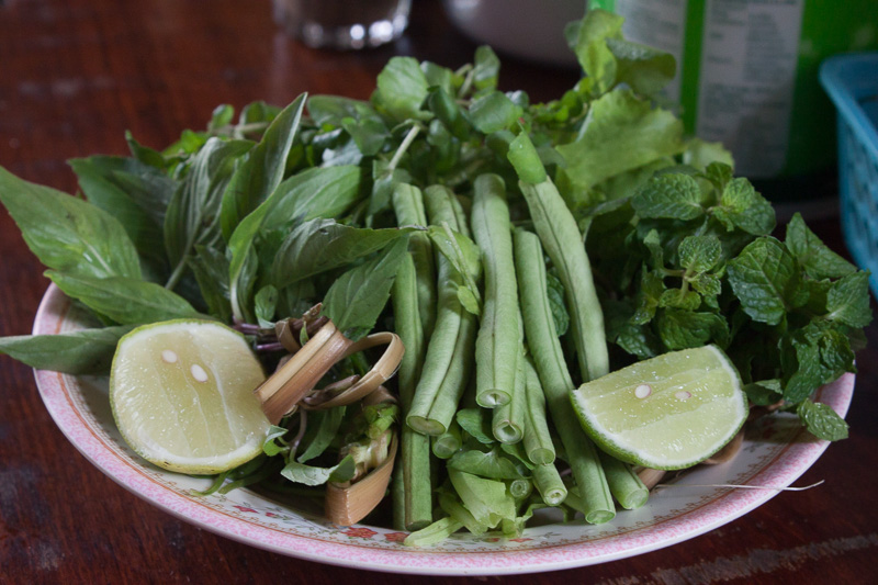 String beans and other garnish